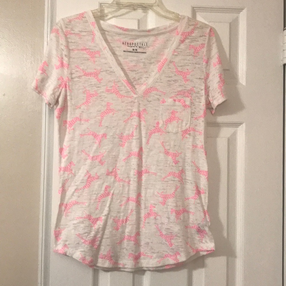 Zebra v-neck t-shirt